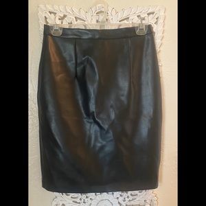 Black Leather Pencil Skirt